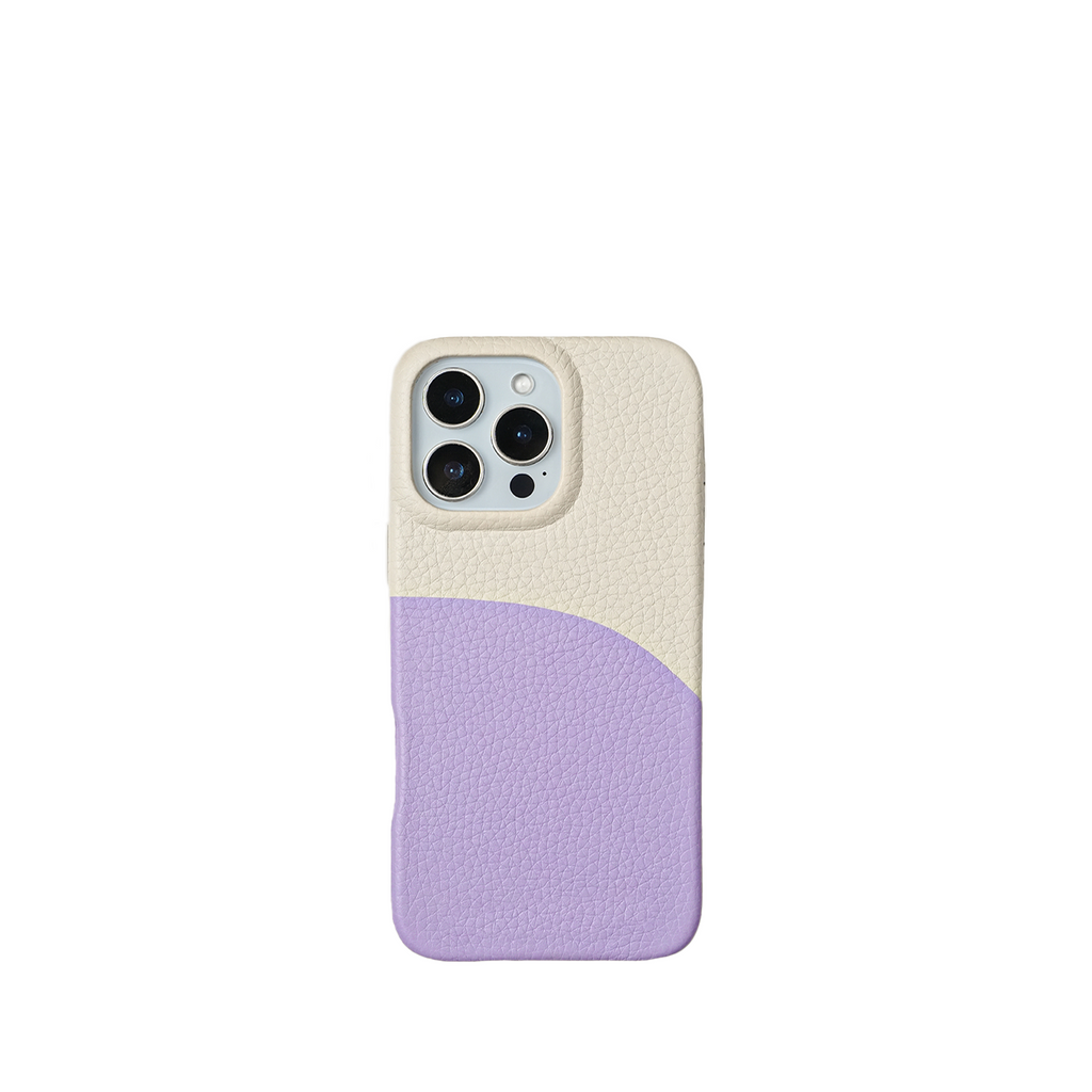 Pellipelli iPhone 14/15/16 Pro/Pro Max Series Color-block style French Imported Leather Phone Case/Misty Bloom