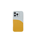 Pellipelli iPhone 14/15/16 Pro/Pro Max Series Color-block style French Imported Leather Phone Case/Glacier Daisy