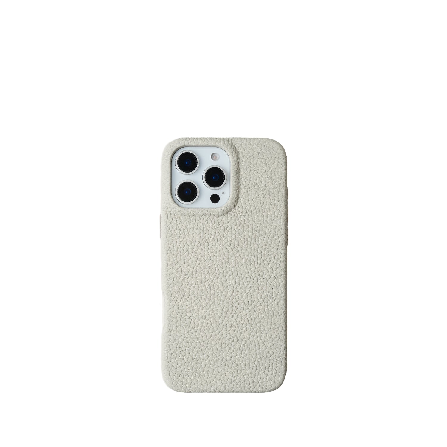 Pellipelli iPhone 16Pro/Pro max Series Button Version French Imported Leather Phone Case/White Sand
