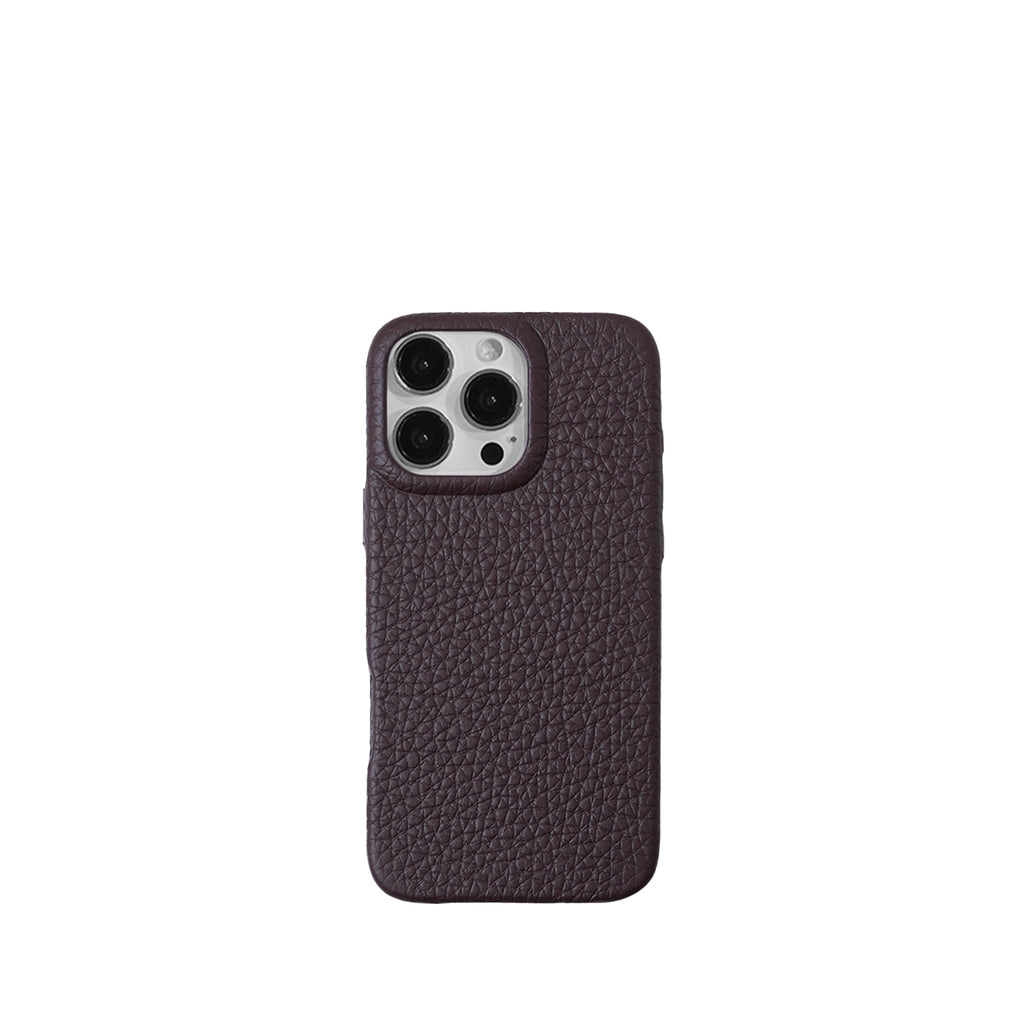 Pellipelli iPhone 16Pro/Pro max Series Button Version French Imported Leather Phone Case/Rouge Pinotnoir