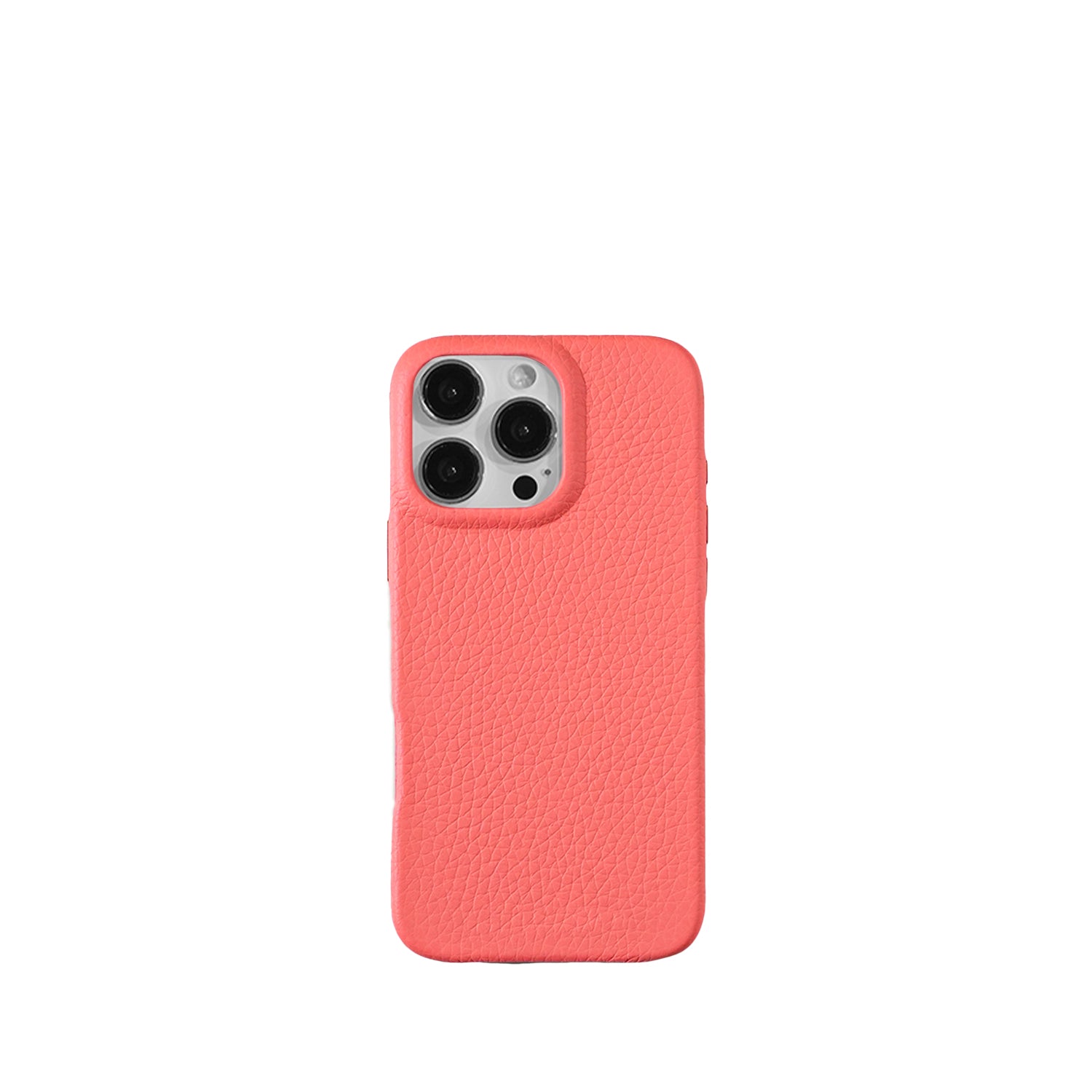 Pellipelli iPhone 16Pro/Pro max Series Button Version French Imported Leather Phone Case/Neon Pink