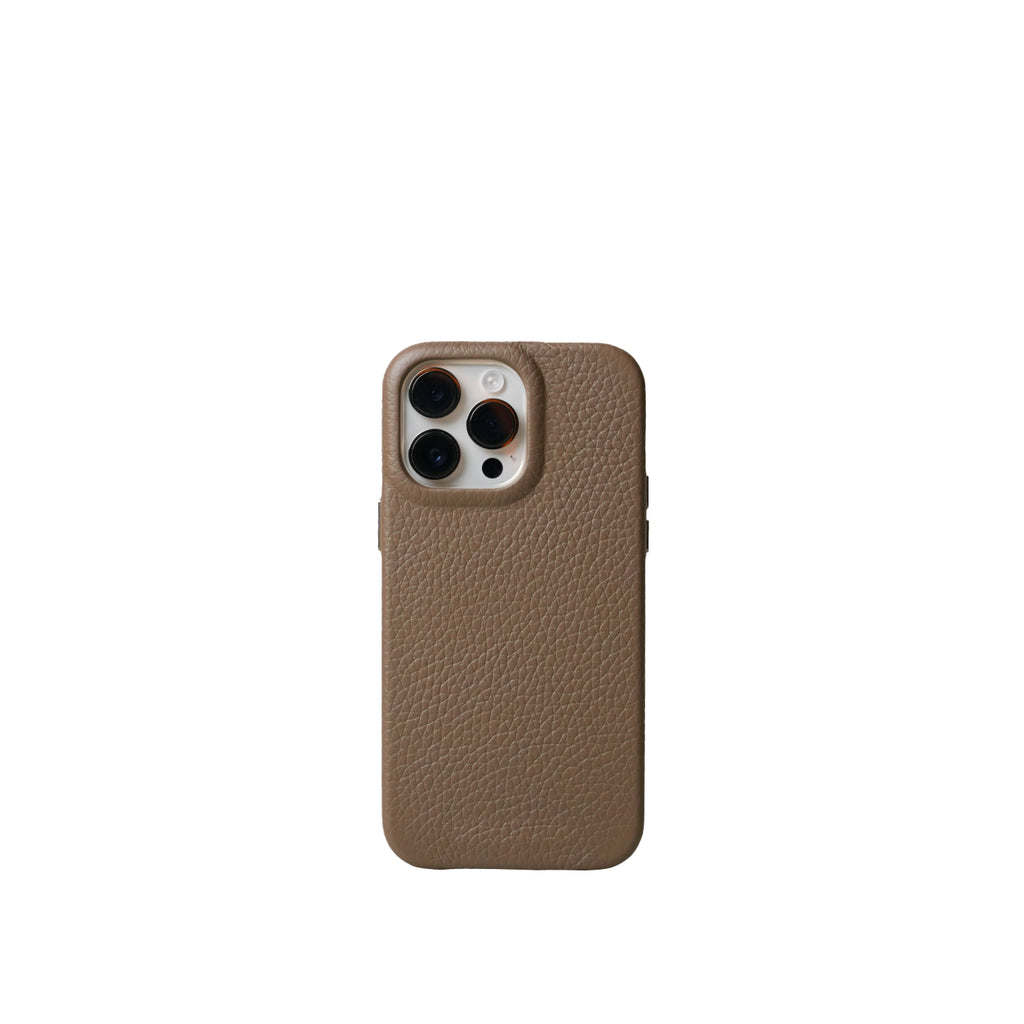 Pellipelli iPhone 16Pro/Pro max Series Button Version French Imported Leather Phone Case/Mocha Ash