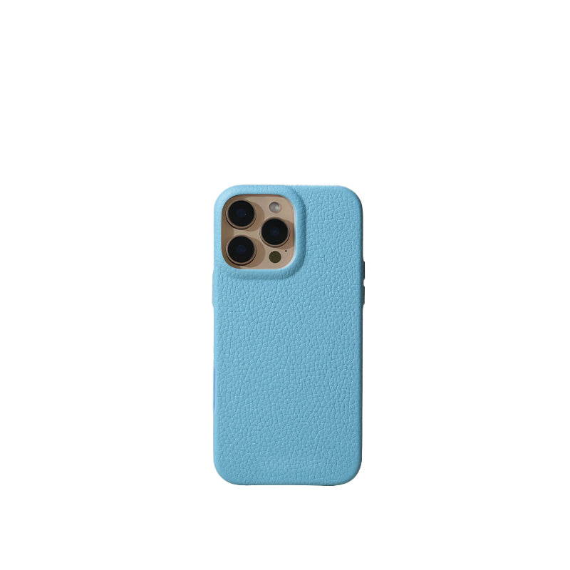Pellipelli iPhone 16Pro/Pro max Series Button Version French Imported Leather Phone Case/Blue Ciel