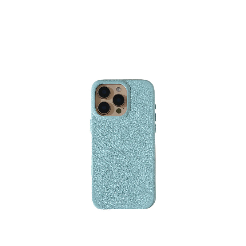 Pellipelli iPhone 16Pro/Pro max Series Button Version French Imported Leather Phone Case/Blue Marshmallow