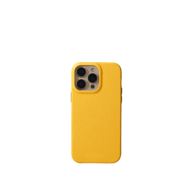 Pellipelli iPhone 16Pro/Pro max Series Button Version French Imported Leather Phone Case/Popcorn Yellow