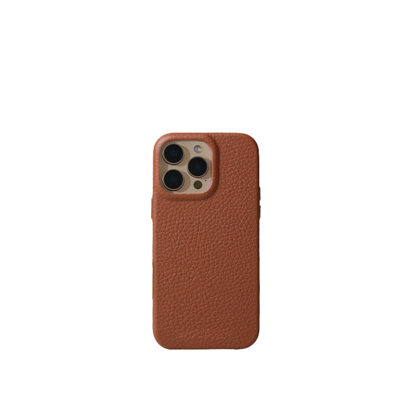 Pellipelli iPhone 16Pro/Pro max Series Button Version French Imported Leather Phone Case/Teddy Gold