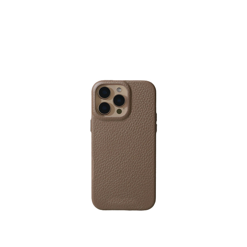 Pellipelli iPhone 16Pro/Pro max Series Button Version French Imported Leather Phone Case/Etoupe Gray