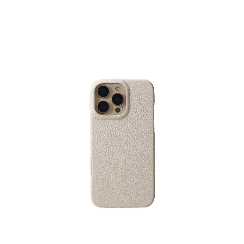 Pellipelli iPhone 16Pro/Pro max Series Button Version French Imported Leather Phone Case/Creme White