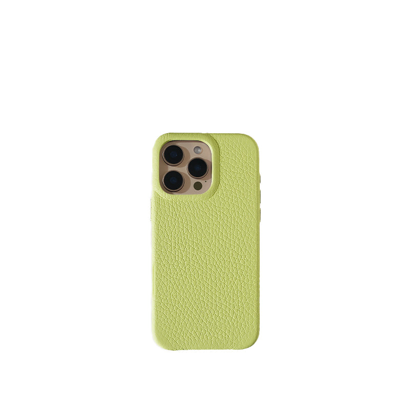 Pellipelli iPhone 16Pro/Pro max Series Button Version French Imported Leather Phone Case/Sunny Lime