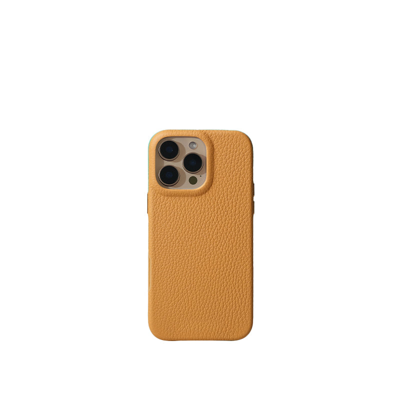 Pellipelli iPhone 16Pro/Pro max Series Button Version French Imported Leather Phone Case/Honey Yellow
