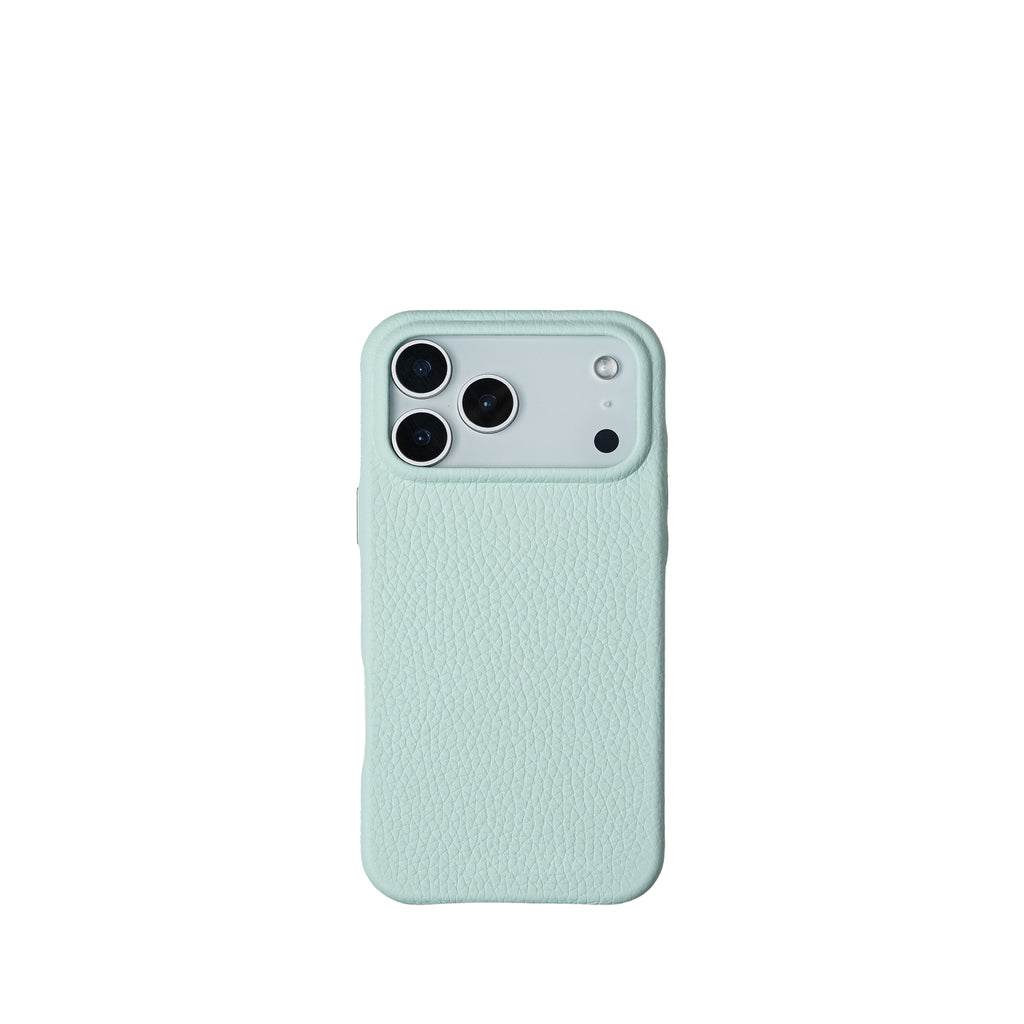 Pellipelli iPhone 17 Pro/Pro max Series Button Version French Imported Leather Phone Case/Vert Barbe a Papa