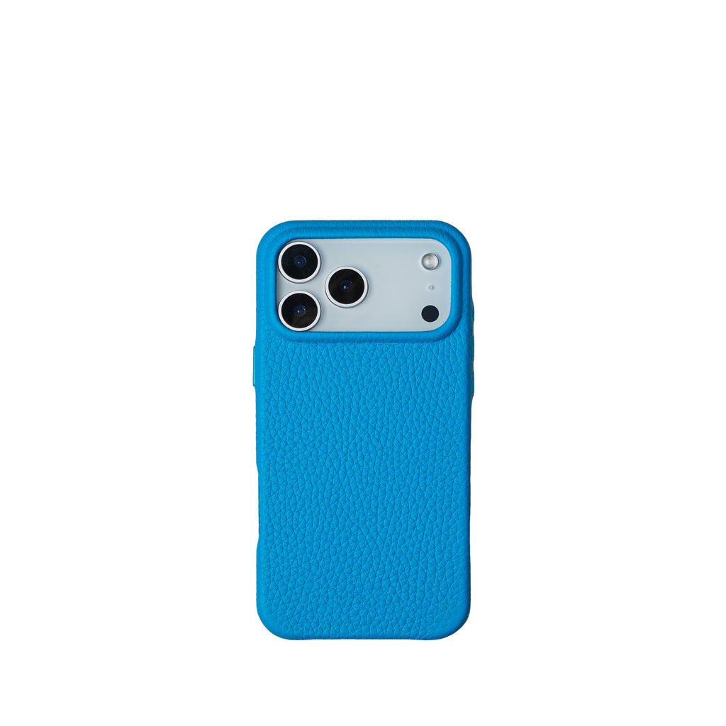 Pellipelli iPhone 17 Pro/Pro max Series Button Version French Imported Leather Phone Case/Frida Blue