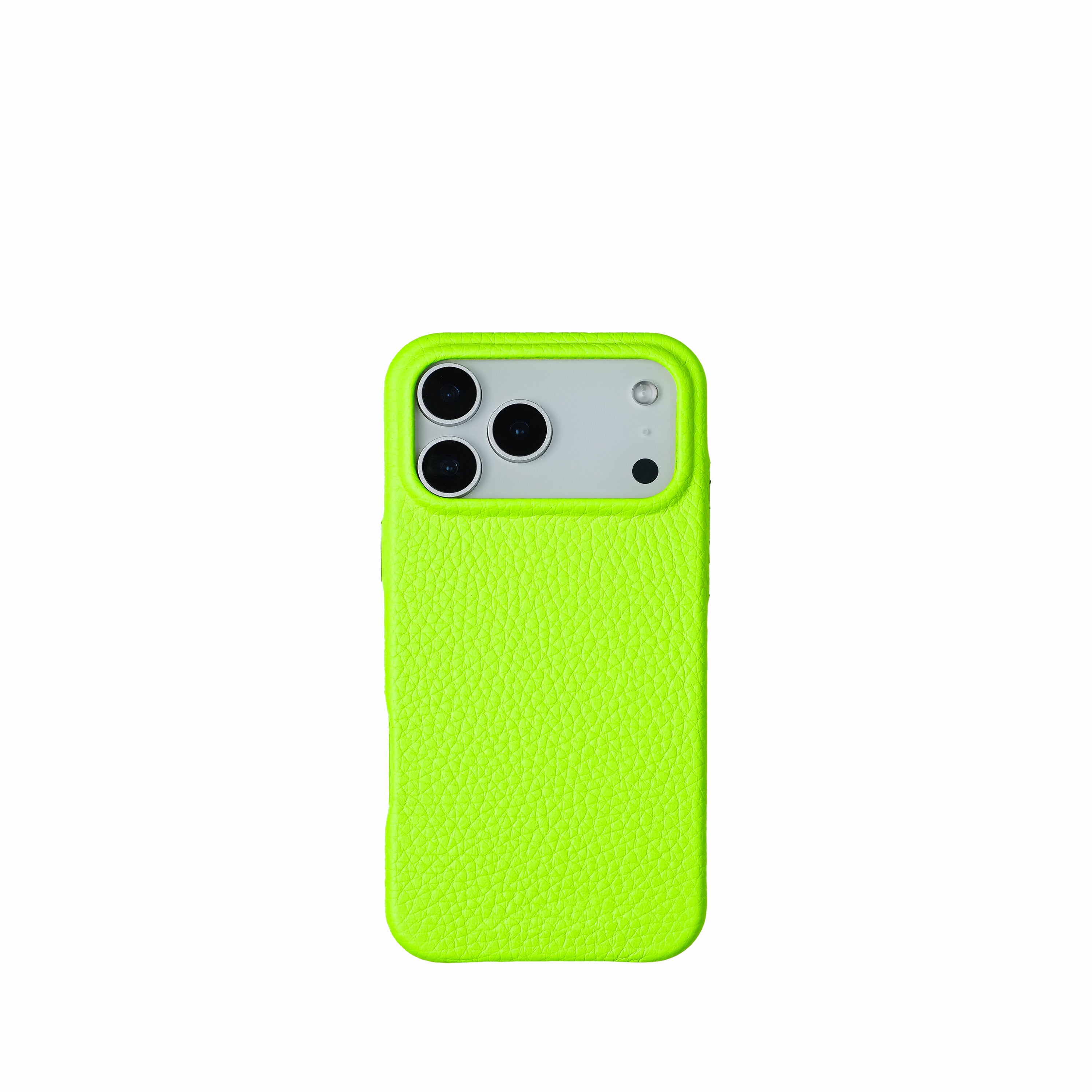 Pellipelli iPhone 17 Pro/Pro max Series Button Version French Imported Leather Phone Case/Lime Flash