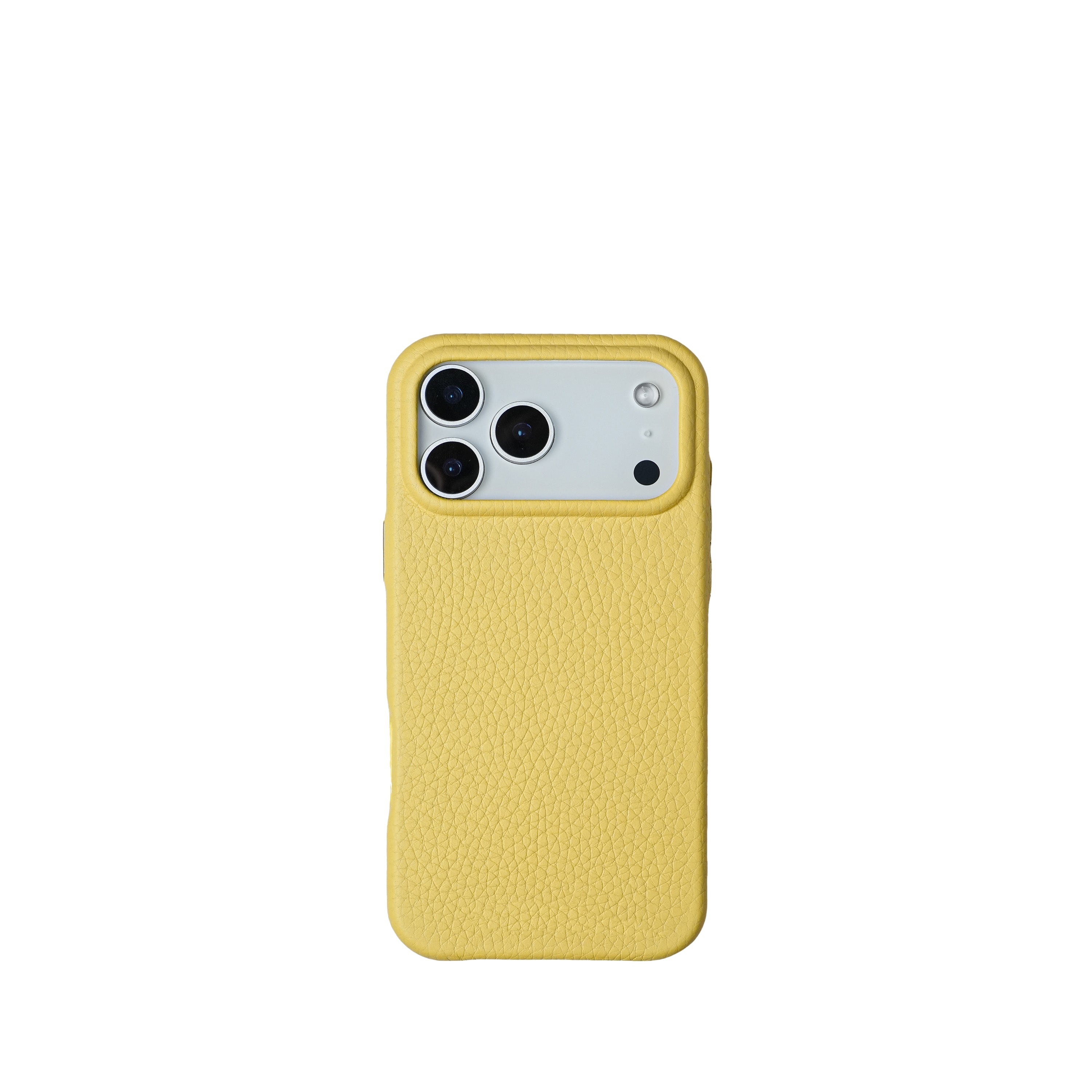 Pellipelli iPhone 17 Pro/Pro max Series Button Version French Imported Leather Phone Case/Popcorn Yellow