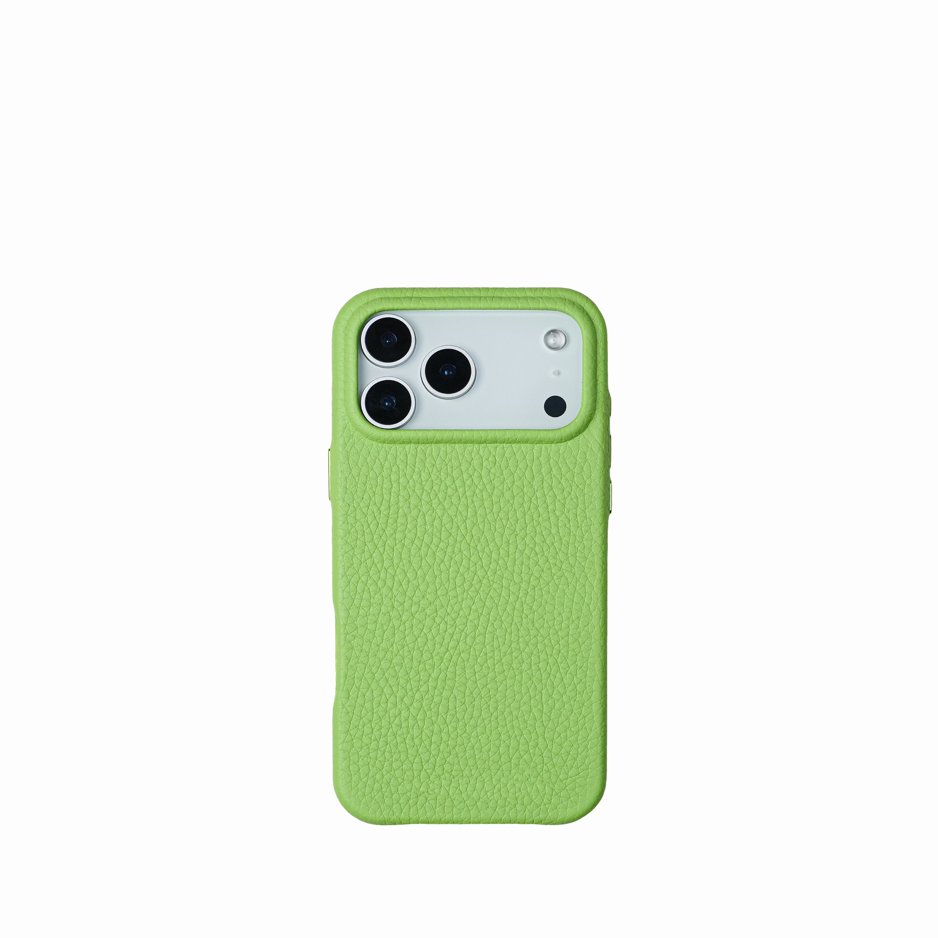 Pellipelli iPhone 17 Pro/Pro max Series Button Version French Imported Leather Phone Case/Citron Vert
