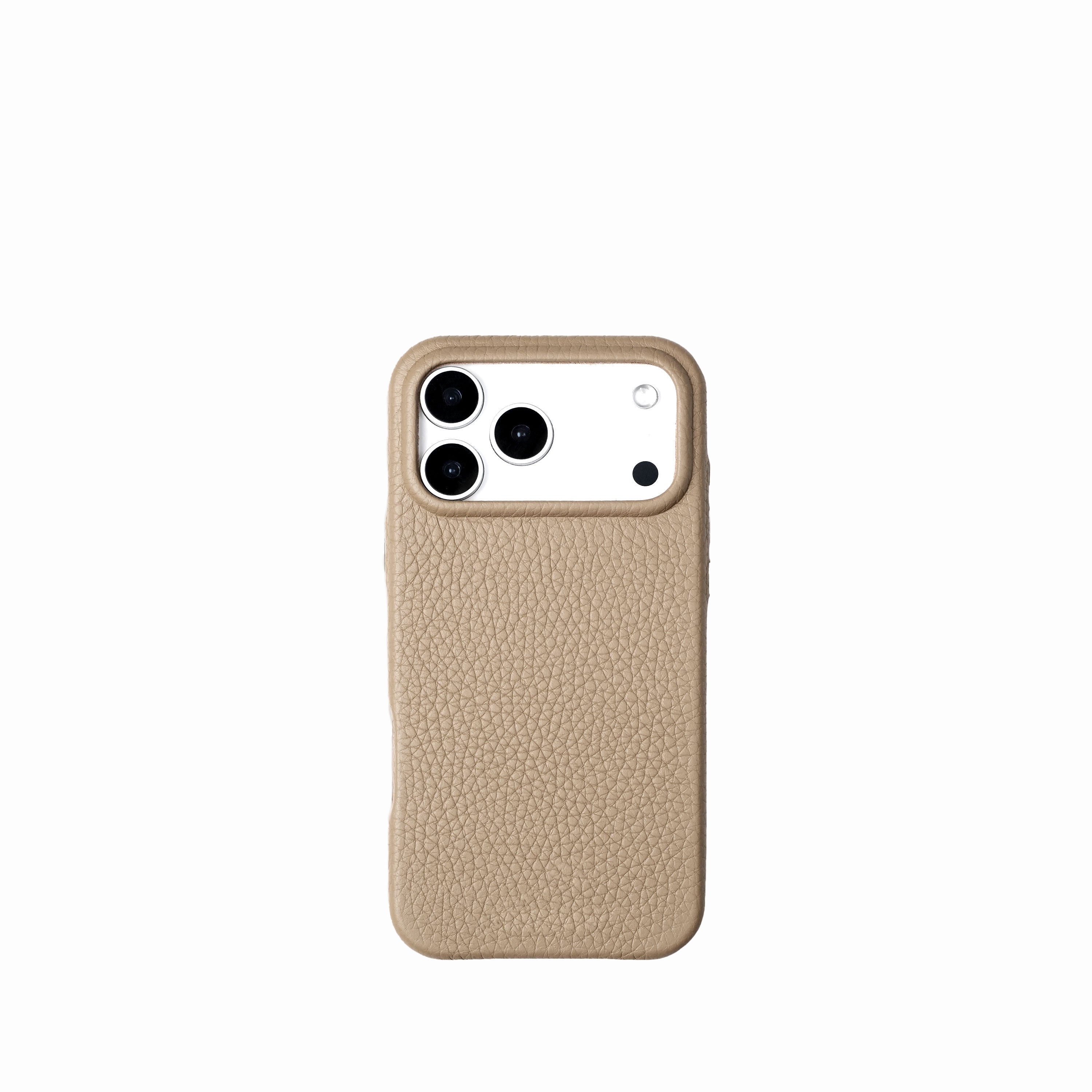 Pellipelli iPhone 17 Pro/Pro max Series Button Version French Imported Leather Phone Case/Trench Beige