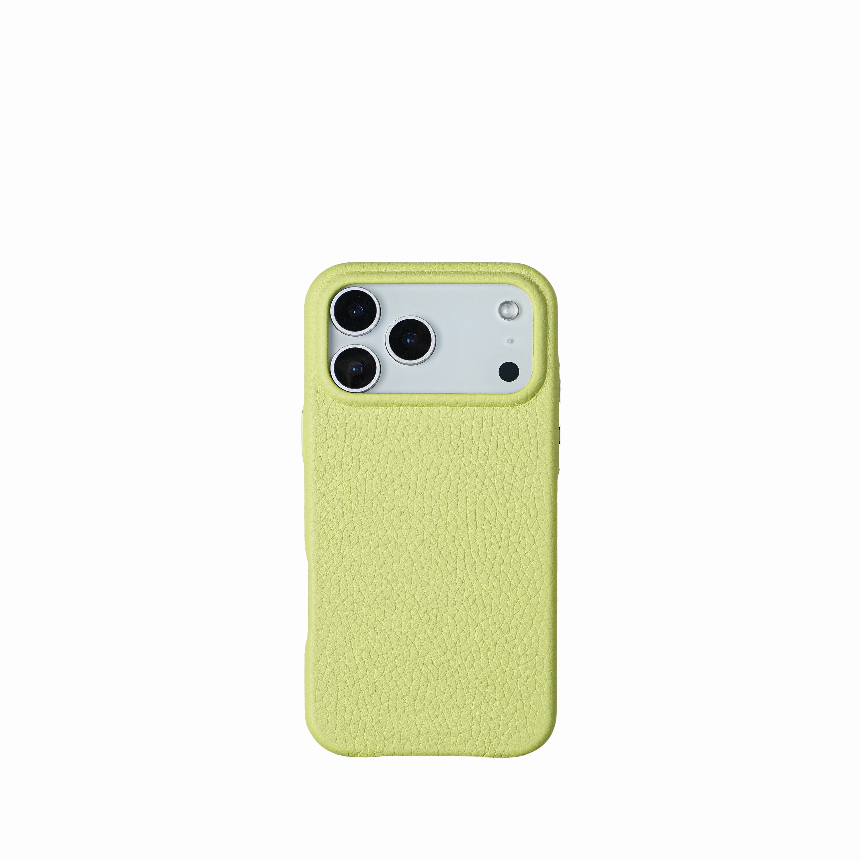 Pellipelli iPhone 17 Pro/Pro max Series Button Version French Imported Leather Phone Case/Sunny Lime